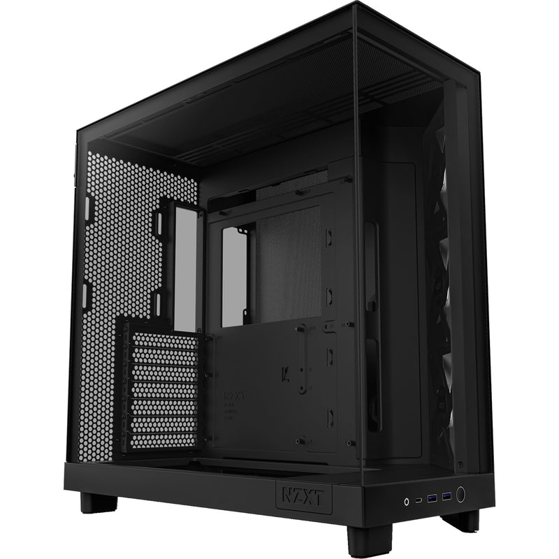 Afbeelding laden in galerijviewer, Nzxt h6 flow rgb midi tower behuizing (zwart | 2x usb-a | 1x usb-c | rgb | tempered glass)
