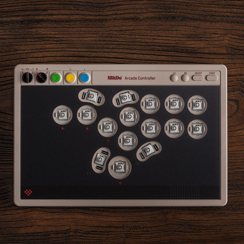 Chargez l'image dans la visionneuse de la galerie, 8bitdo arcade controller (grijs rood, 2.4 ghz bluetooth usb, nintendo switch 1 + 2, pc)