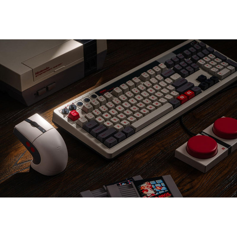 Laden Sie das Bild in Galerie -Viewer, 8bitdo retro r8 mouse - n edition (grijs rood, 50 - 26000 dpi, bluetooth usb-c 2.4 ghz)