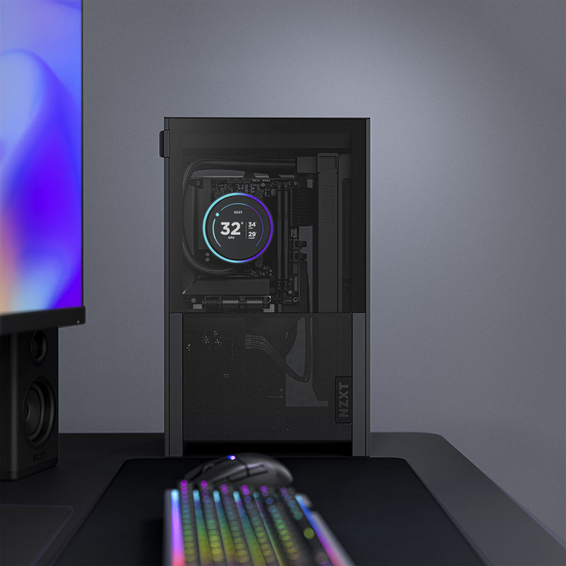 Load image into Gallery viewer, Nzxt h2 flow mini tower behuizing (zwart | 2x usb-a | 1x usb-c | tempered glass)