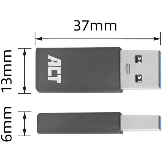 Load image into Gallery viewer, Act connectivity usb-a naar usb-c adapter (donkergrijs)