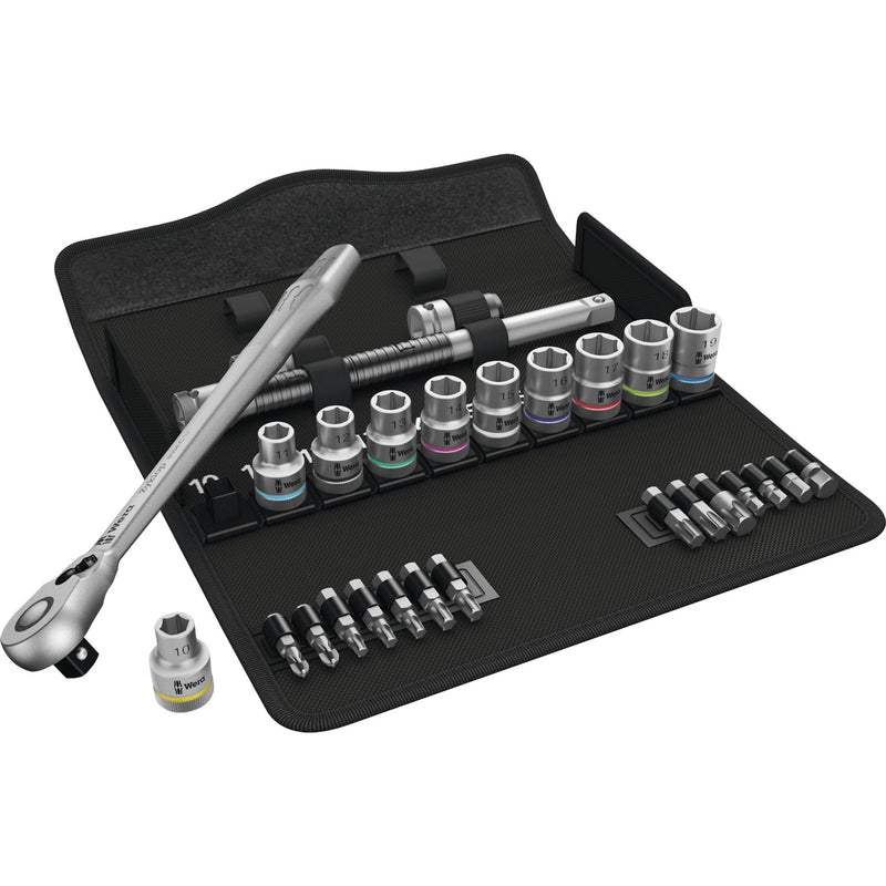 Load image into Gallery viewer, Wera 8100 sc 8 zyklop metal-ratelset omschakelbaar, 1 2 aandrijving gereedschapsset (28-delig)
