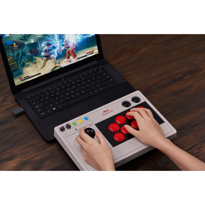 Chargez l'image dans la visionneuse de la galerie, 8bitdo arcade stick joystick (grijs, switch 1, switch 2, pc, bluetooth 2.4g usb-c)