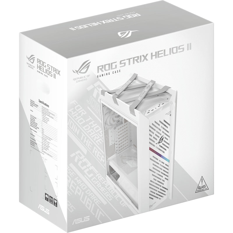 Load image into Gallery viewer, Asus rog strix helios ii gx601s midi tower behuizing (wit | 4x usb-a | 2x usb-c | rgb | tempered glass)