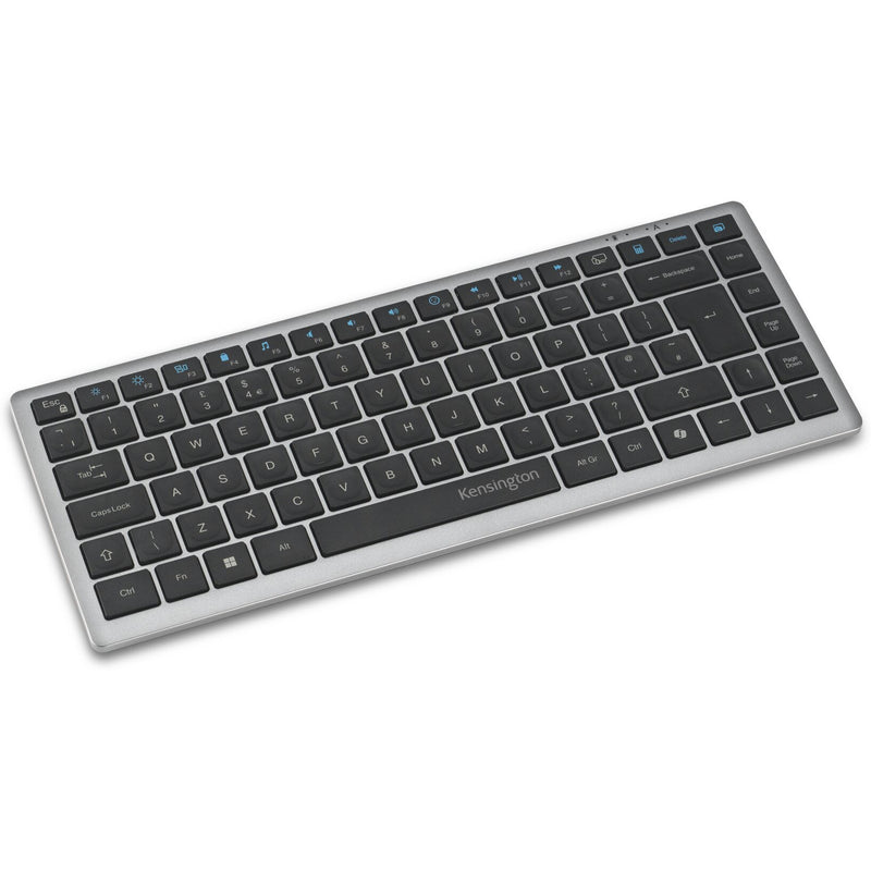 Chargez l'image dans la visionneuse de la galerie, Kensington kb435 eq rechargeable multi-device compact keyboard (grijs, us-international lay-out (qwerty), scissor switches, 80% (tkl), usb, 2,4 ghz, bluetooth 5.4)