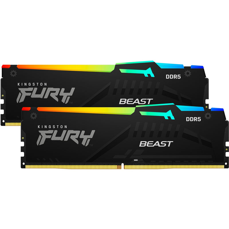 Load image into Gallery viewer, Kingston fury 64 gb ddr5-6000 (2x 32 gb) kit werkgeheugen (zwart, kf560c36bbeak2-64, beast rgb, expo)