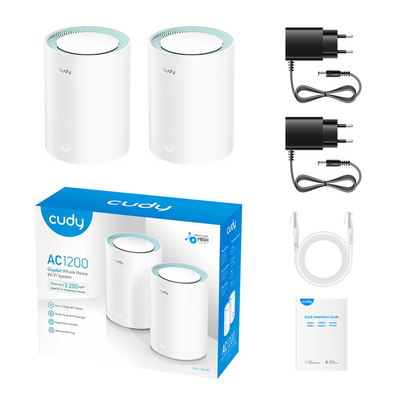 Afbeelding laden in galerijviewer, Cudy ac1200 gigabit mesh wi-fi system (2-pack) mesh router (wit)