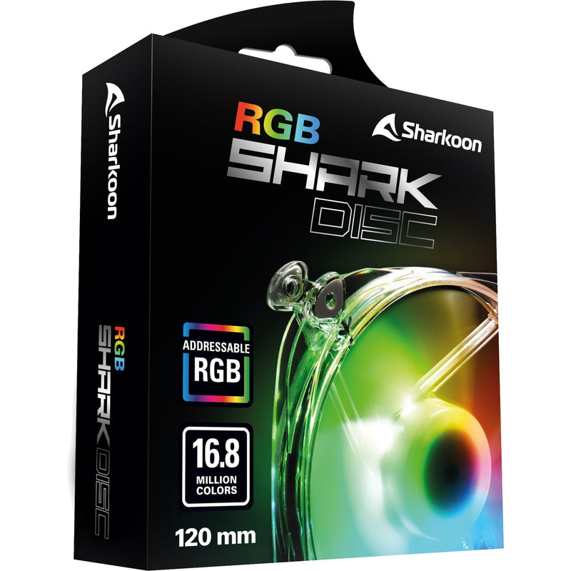 Load image into Gallery viewer, Sharkoon shark disc rgb case fan (transparant, 120 x 120 x 25 mm)