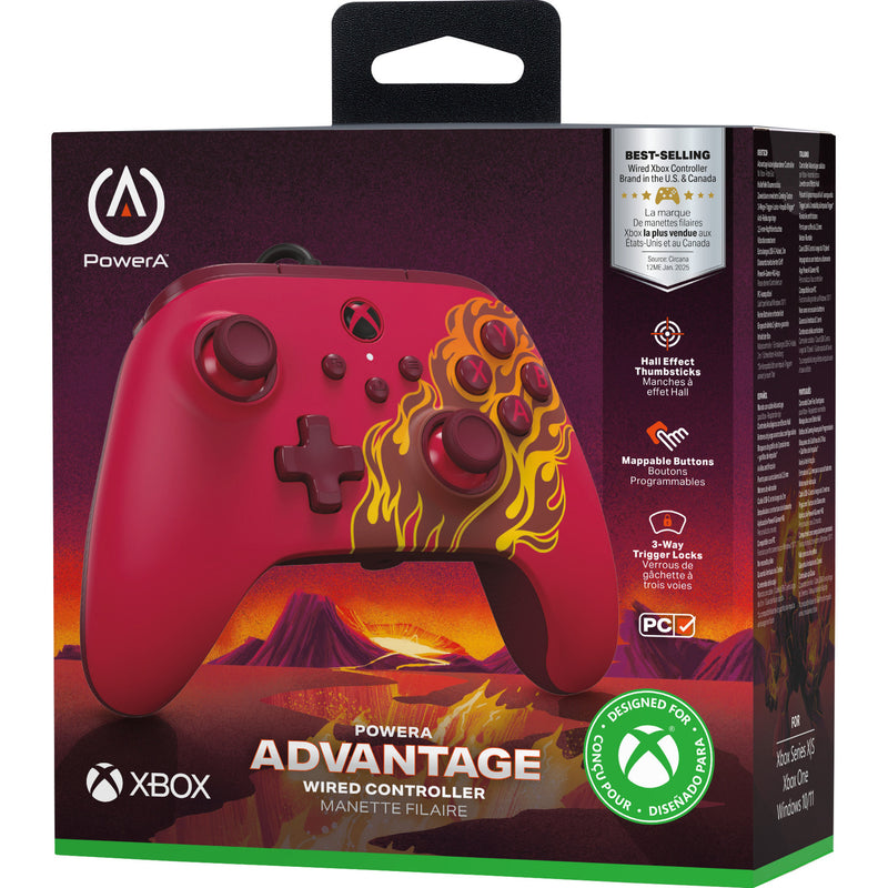 Chargez l'image dans la visionneuse de la galerie, Powera advantage controller met kabel voor de xbox series x|s - rood vuur (rood, xbox series x|s, xbox one, pc)