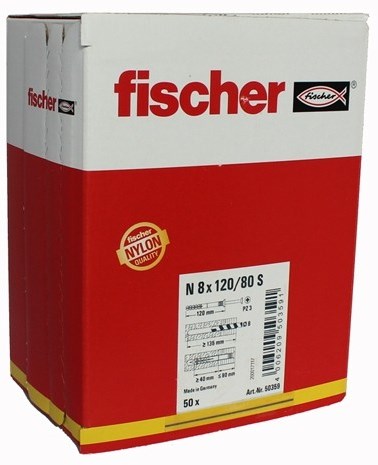 Chargez l'image dans la visionneuse de la galerie, Fischer nagelplug n8x120 (50st.)