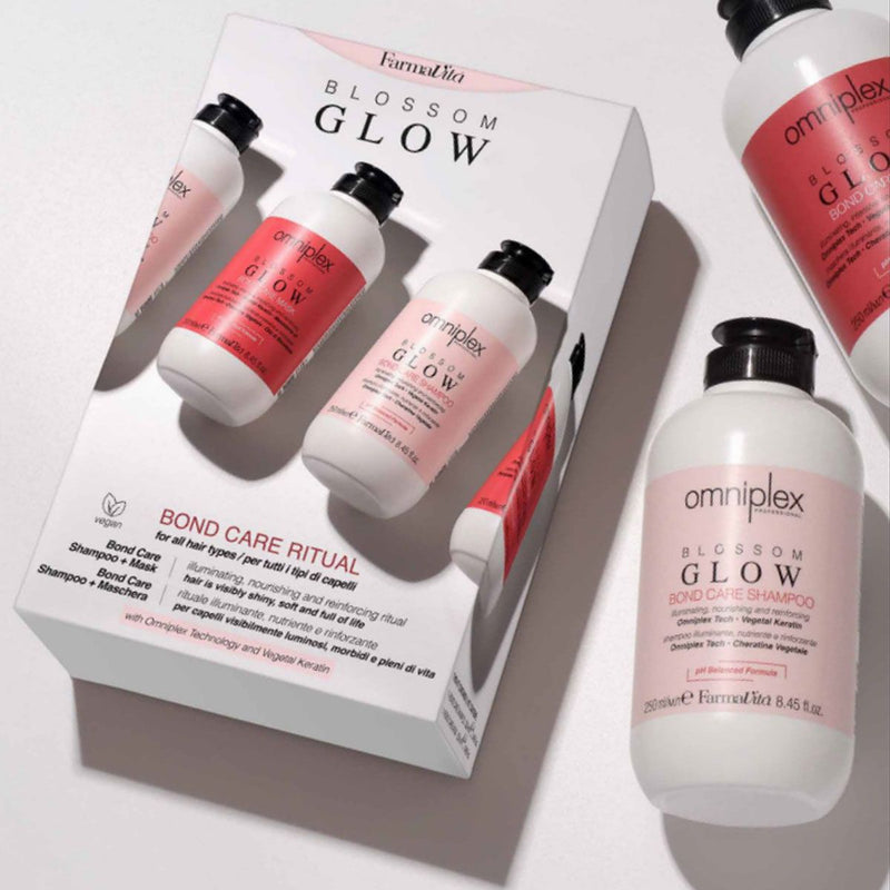 Load image into Gallery viewer, Farmavita omniplex blossom glow kit bond care ritual met shampoo en mask 250ml