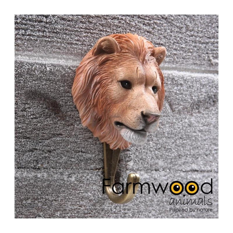 Afbeelding laden in galerijviewer, Farmwood animals kapstok haak hook'd! leeuw 5x7,5x12cm