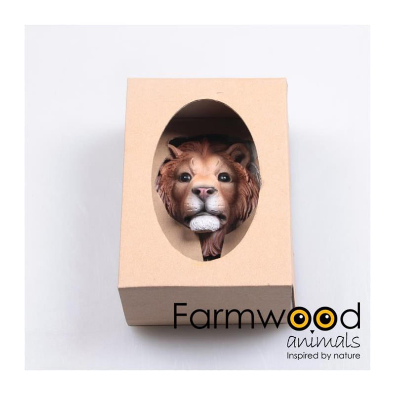 Afbeelding laden in galerijviewer, Farmwood animals kapstok haak hook'd! leeuw 5x7,5x12cm