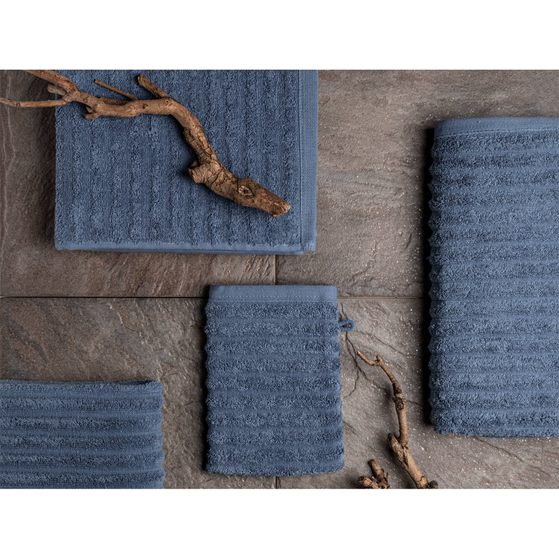 Laden Sie das Bild in Galerie -Viewer, Gastendoekjes wave jeans blauw 6 stuks