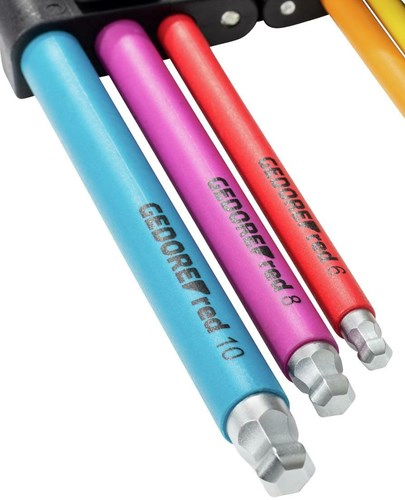 Afbeelding laden in galerijviewer, Gedore r36401009 | haakse stiftsleutelset | in | 1,5-10 mm multicolor | 9-dlg 3301332
