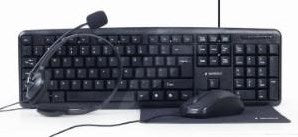 Laden Sie das Bild in Galerie -Viewer, Enzo gembird thuiswerk set zwart toetsenbord muis+mat en headset - 9510121