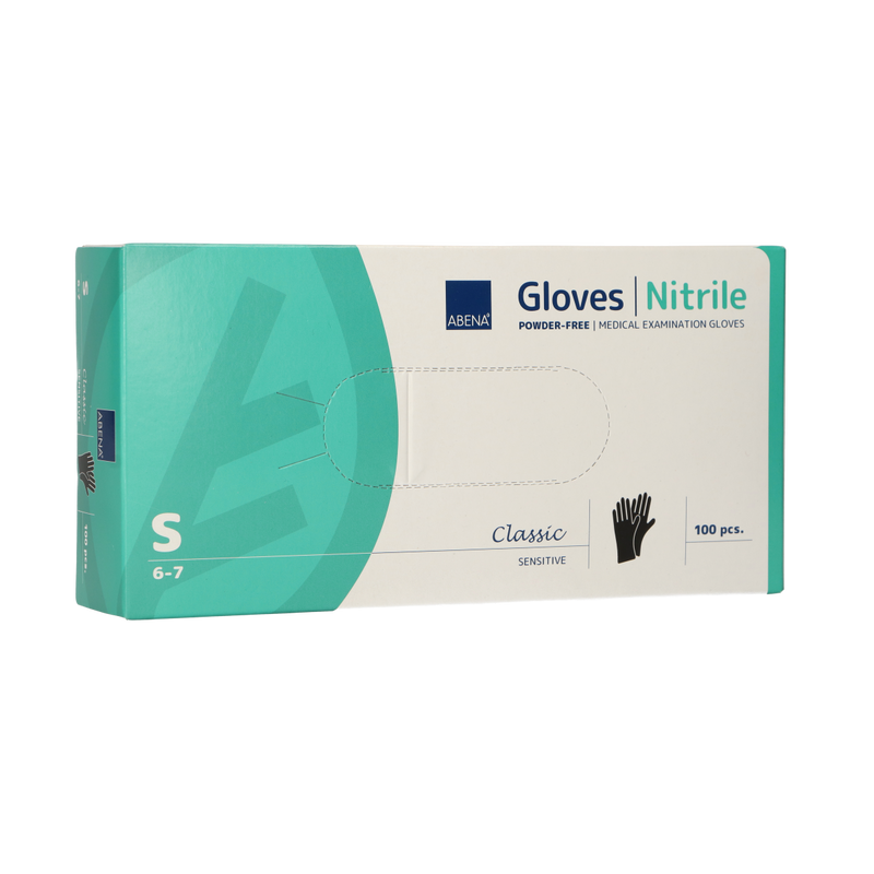 Load image into Gallery viewer, Abena poedervrije nitrile handschoenen maat small 100 stuks zwart