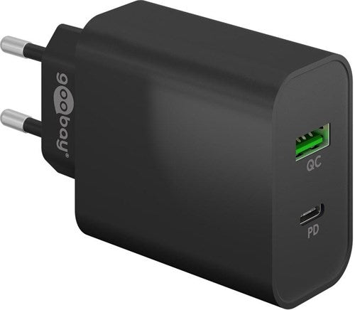 Load image into Gallery viewer, Enzo goobay usb + usb-c snellader 45w zwart - 9550193