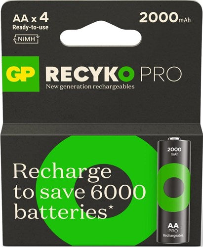 Afbeelding laden in galerijviewer, Gp nimh oplaadbare batterij aa 2000ma blister(4) - 3311492