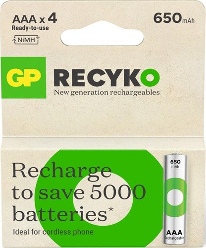 Afbeelding laden in galerijviewer, Gp nimh oplaadbare batterij aaa 650ma phone blister(4) - 3311402