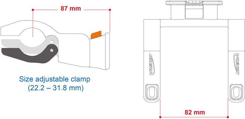 Load image into Gallery viewer, Ibera ib-qh2 handlebar bag clamp