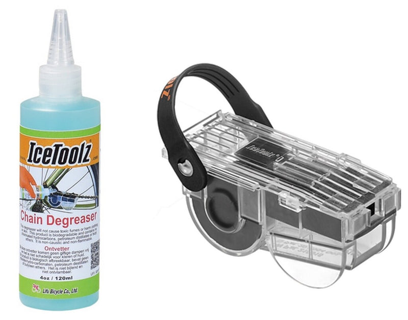 Afbeelding laden in galerijviewer, Kettingreiniger met ontvetter (120ml) IceToolz 240C212 (set)