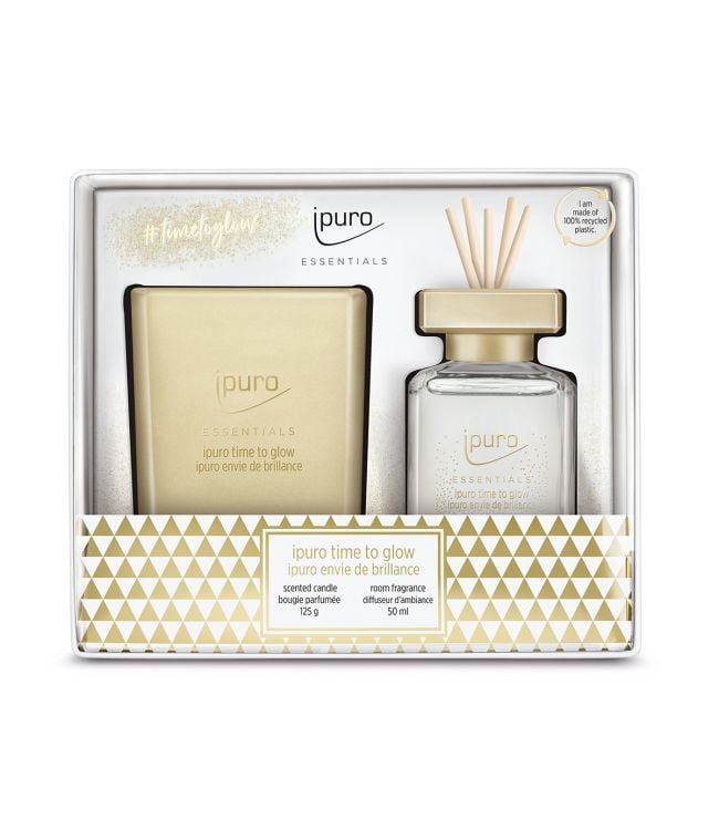 Load image into Gallery viewer, Ipuro geurdiffuser time to glow 50ml + geurkaars 125gr