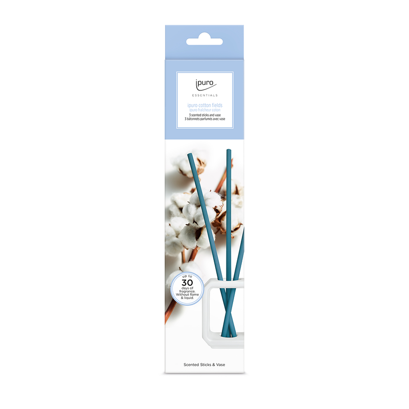 Afbeelding laden in galerijviewer, Ipuro scented sticks vase set cotton fields wit