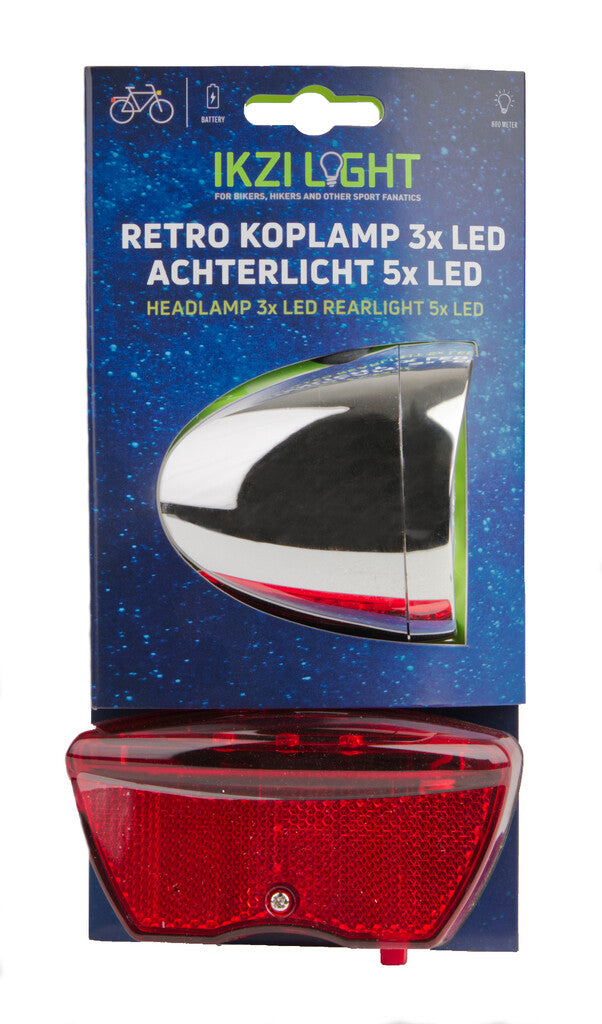 Load image into Gallery viewer, verlichtingset Retro led batterij zilver rood