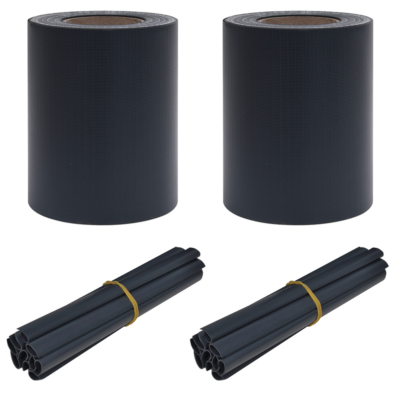 Chargez l'image dans la visionneuse de la galerie, Vidaxl tuin privacyschermen 2 pcs donkergrijs 35 x 0,19 m pvc