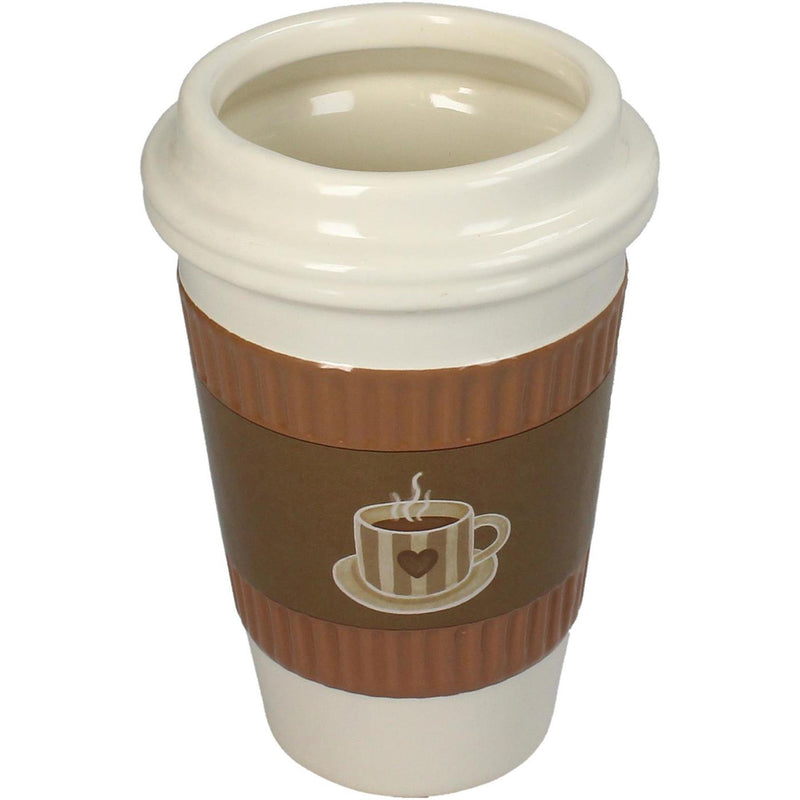 Afbeelding laden in galerijviewer, Kersten bloempot coffee cup fijn aardewerk brown 11x11x16.5cm