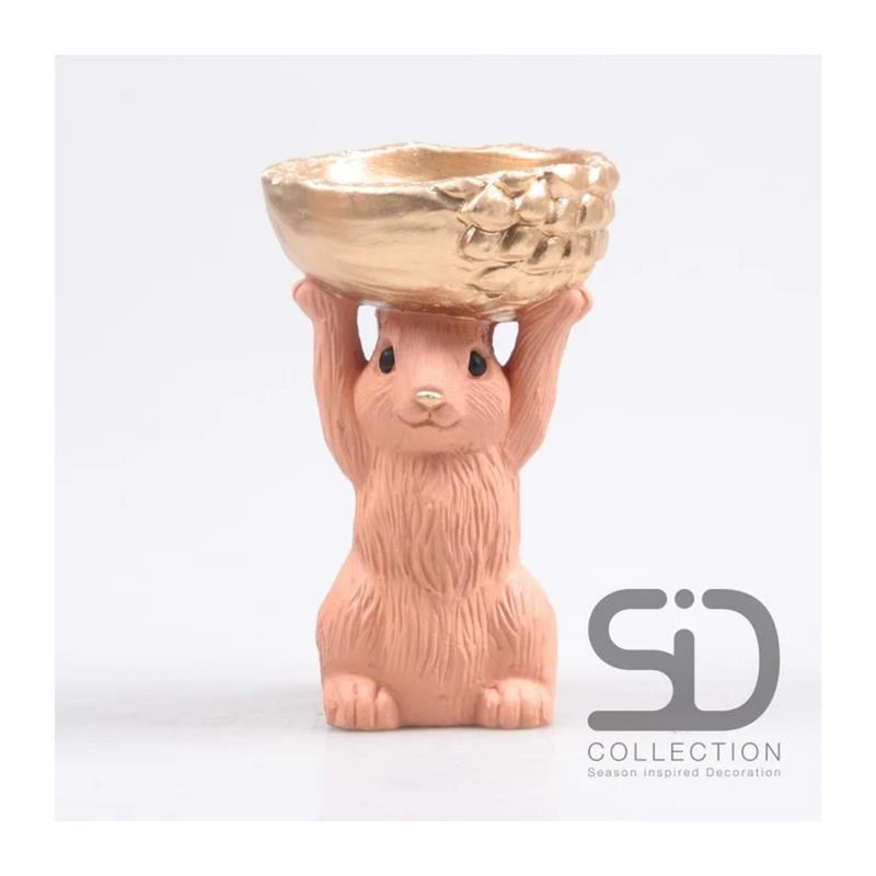 ギャラリービューアに画像をロードする, Season inspired decoration eekhoorn met bak 11x9,5x18cm beigerood