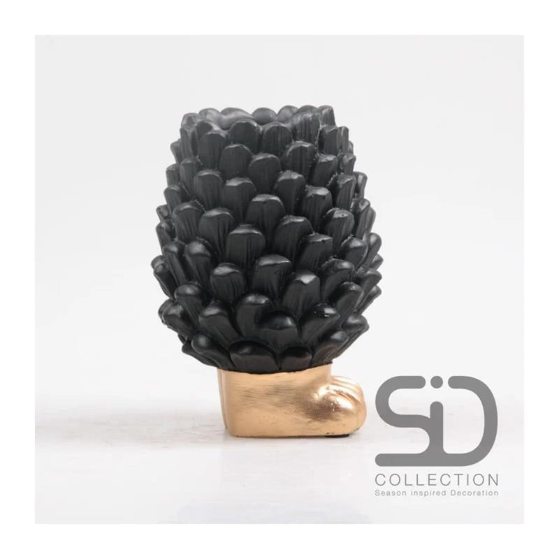 ギャラリービューアに画像をロードする, Season inspired decoration vaas dennenappel op voet 11,8x11,8x16cm zwart