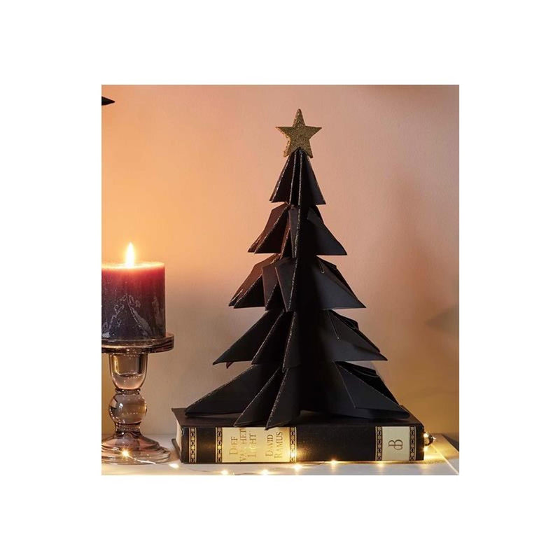 Afbeelding laden in galerijviewer, House of nature deco kerstboom papier 28cm zwart