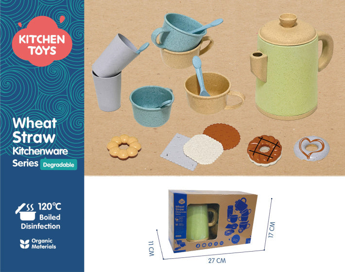 Load image into Gallery viewer, Kitchen toys theeservies met lekkernijen speelset gerecycled