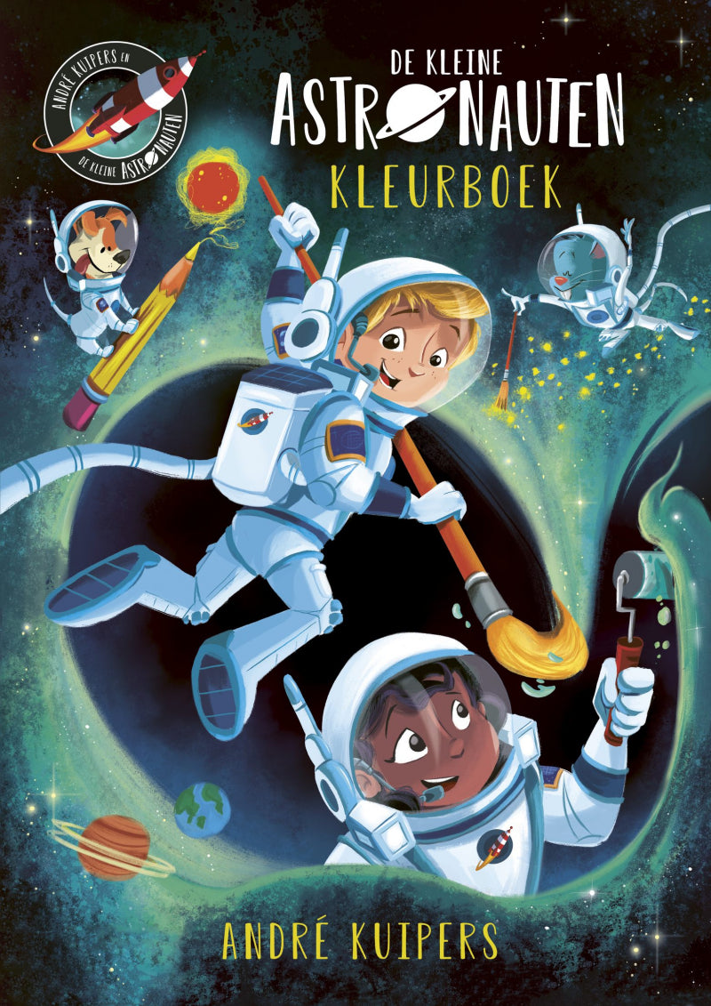 Load image into Gallery viewer, Witte leeuw kleurboek-de kleine astronauten
