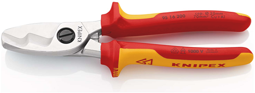 Load image into Gallery viewer, Knipex kabelschaar met dubbele snijkanten | geïsoleerd | meer-componentengrepen | vde-gekeurd - 95 16 200 sb