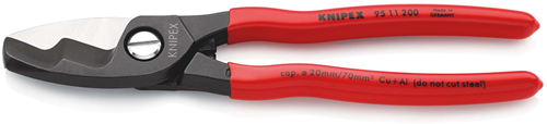 Load image into Gallery viewer, Knipex kabelschaar met dubbele snijkanten | kunststof bekleed | gebruineerd | lengte 200 mm | zelfbedieningskaart blister - 95 11 200 sb