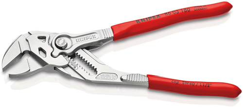 ギャラリービューアに画像をロードする, Knipex sleuteltang | 180 mm lengte | tang en schroefsleutel in eén | kunststof bekleed | verchroomd - 86 03 180 sb