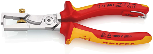 Afbeelding laden in galerijviewer, Knipex strix® striptangen met kabelschaar | geïsoleerd | meercomponenten-omhullingen | vde-getest - 13 66 180 t