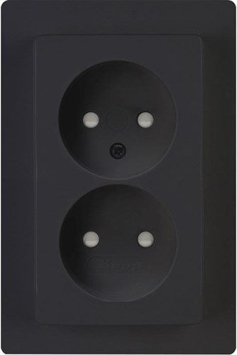 Load image into Gallery viewer, Enzo kopp hk05 mat zwart inbouw stopcontact dubbel - 4621715