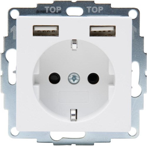 Load image into Gallery viewer, Enzo kopp hk07 pure mat wit inbouw stopcontact ra met 2x usb - 4624115