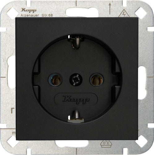 Load image into Gallery viewer, Enzo kopp hk07 pure mat zwart inbouw stopcontact ra - 4624600