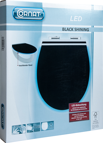 Load image into Gallery viewer, Cornat wc-bril mdf black shining sc - ksdsc362