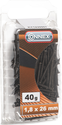 Afbeelding laden in galerijviewer, Connex staalnagel 1.8x26 zwart 40g st - ky1230007