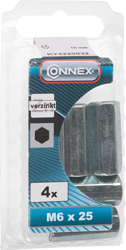 Afbeelding laden in galerijviewer, Connex verbindingsmoer (6k) m6x25 4st vz - ky4220032