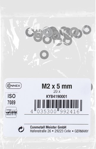 Laden Sie das Bild in Galerie -Viewer, Connex sluitring vlak m2x5 vz 20st - kyb4190001