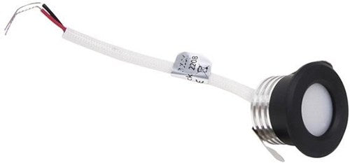 Laden Sie das Bild in Galerie -Viewer, Enzo led mini inbouwspot 1,5w 2700k 37mm 60gr rond vast zwart - led4631
