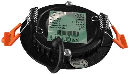 Chargez l'image dans la visionneuse de la galerie, Enzo led panel downlight 3w 4000k incl. driver zwart - led2602