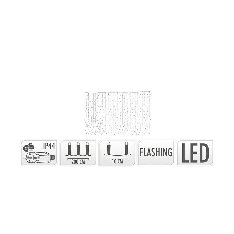 Laden Sie das Bild in Galerie -Viewer, Lichtgordijn flashing led warm wit 189 leds 200x70cm